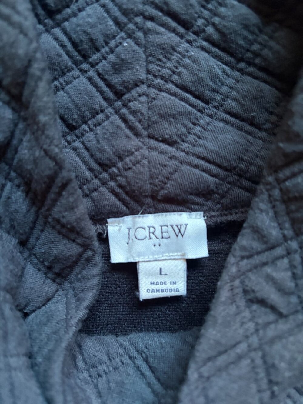 J.Crew Quilted Mockneck Pullover Top Size Large Black - Picture 5 of 9